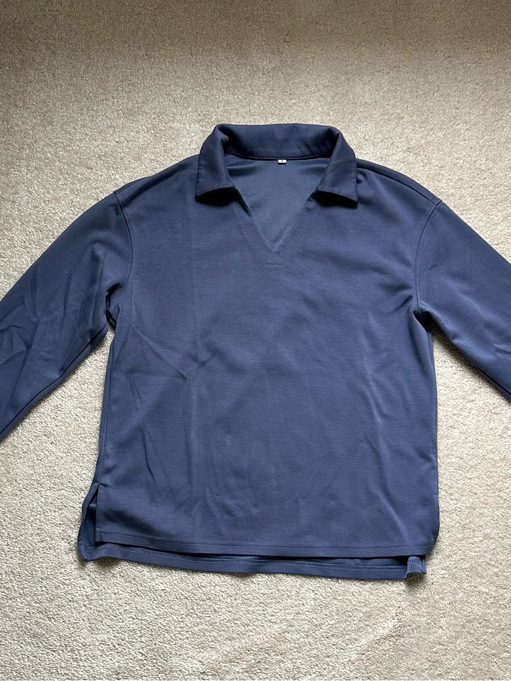 Classic Navy Long-Sleeve Polo Pullover & Pant Set Size S